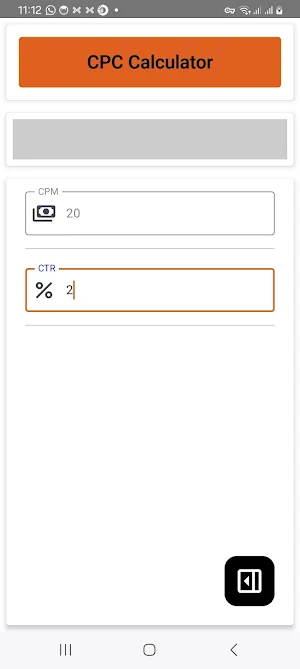 Cost Per Click Calculator Screenshot 2
