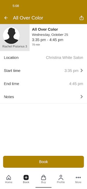 Christina White Salon Screenshot 2