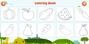Fruit & Veg Coloring Book Kids Screenshot 0