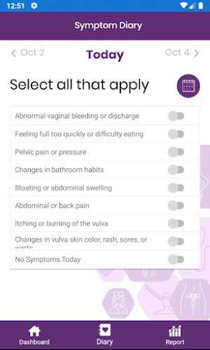 Gyn Symptom Diary Screenshot 1