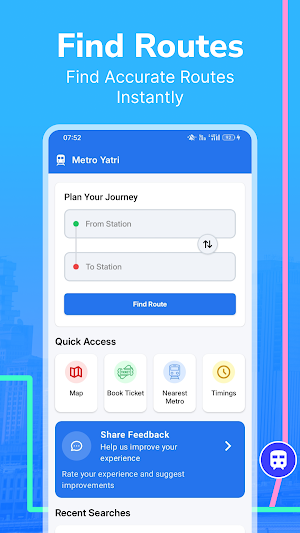 Metro App : Delhi Route Guide Screenshot 2