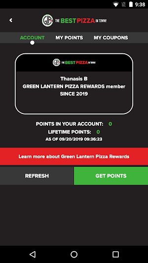 Green Lantern Pizza Screenshot 1