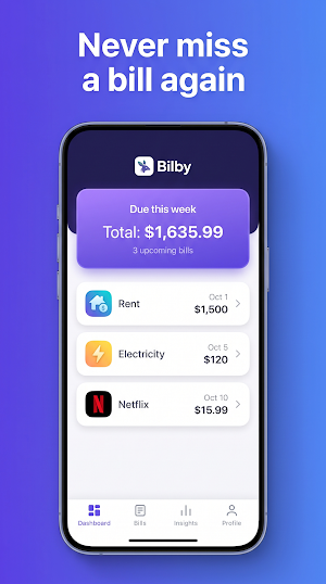 Bilby: Bill Organizer Reminder Screenshot 0
