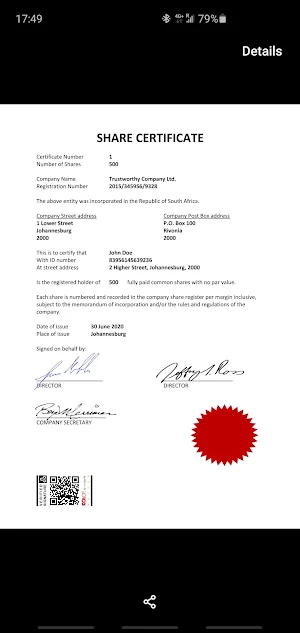 COLOP Verification App Screenshot 2