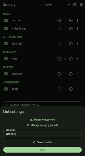 Akuu ShoppingLists Screenshot 1
