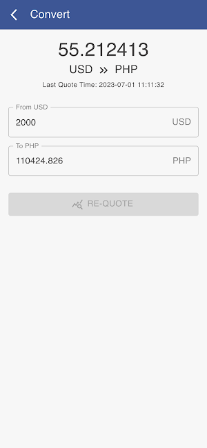 USD to PHP converter Screenshot 2