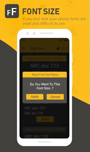 big font size  Change Enlarge - small to big font Screenshot 3