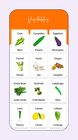Vegetable Names in Spanish Screenshot 3