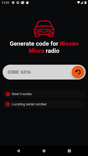 Nissan Micra radio code unlock Screenshot 3
