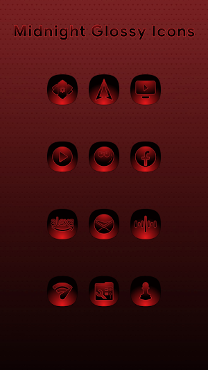 Midnight Glossy Red Icons Screenshot 3