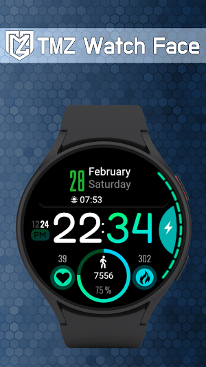 WearOs Amoled Watch Face TMZ Screenshot 3