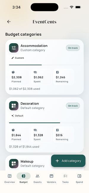 EventCents - Event Planner Screenshot 2