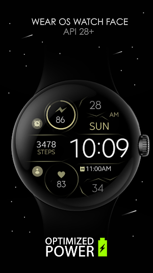 Digital Black v3 watch face Screenshot 0