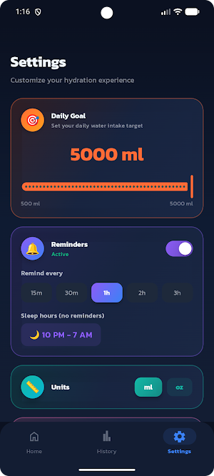 Water Intake Tracker Screenshot 2