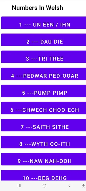 Numbers In Welsh Screenshot 1