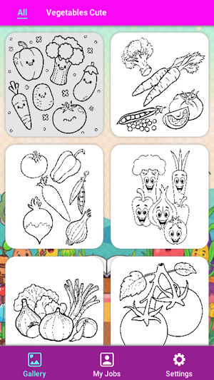 Painting Vegetables Page Screenshot 0