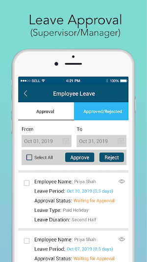 PurelyTracking | Time Clock | Leave Management Screenshot 2