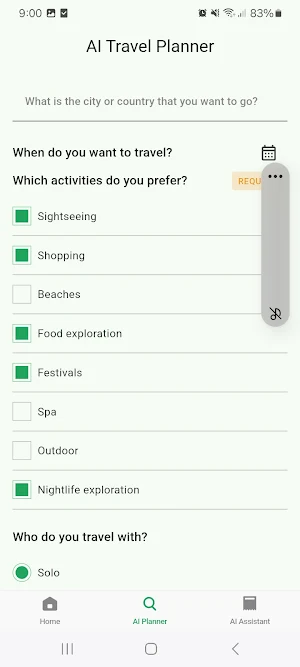 AI Travel Planner Screenshot 3
