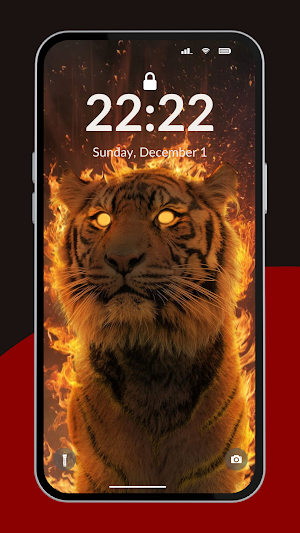 Fire Tiger Wallpaper 4K Screenshot 1