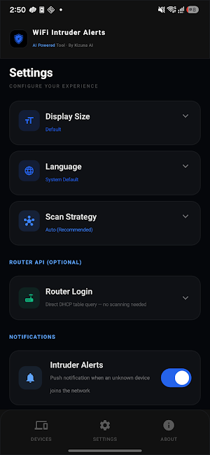 WiFi Intruder Alerts Screenshot 1