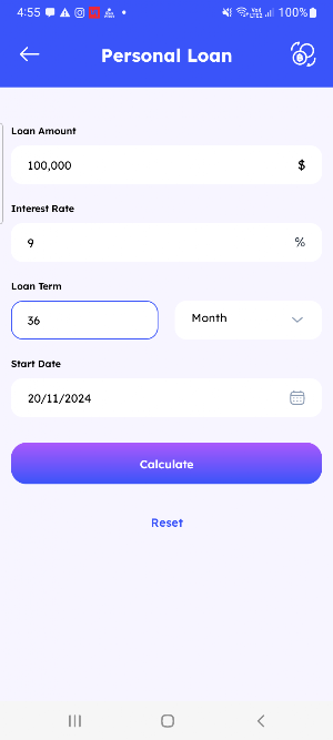 Loan EMI Calculator Loan Tool Screenshot 1