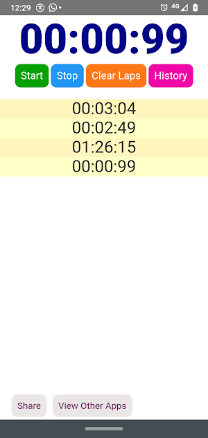 Stopwatch Laps Tracker Screenshot 0