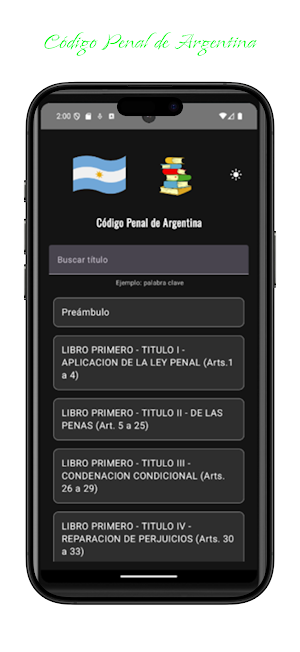 Código Penal de Argentina Screenshot 0