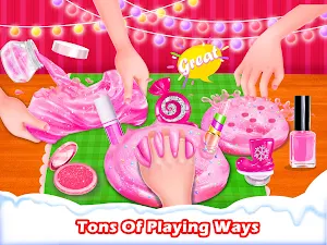 Pink Christmas Makeup Slime Screenshot 1