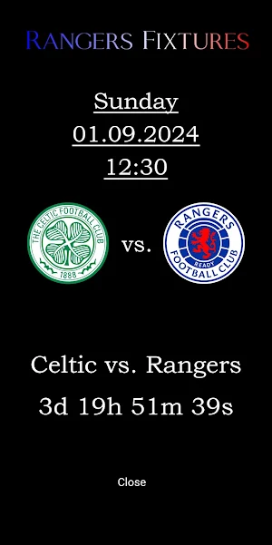 Rangers Fixtures Screenshot 1