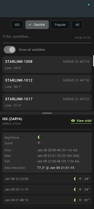 WhatSat – Satellite Tracker Screenshot 2