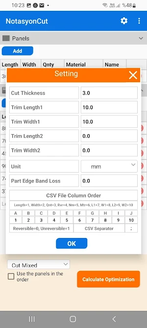 NotasyonCut Cutting Optimizer Screenshot 2