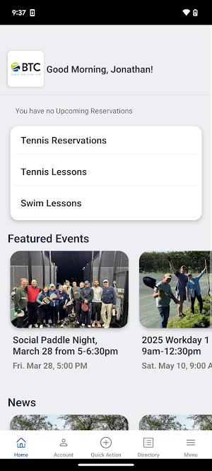 Burlington Tennis Club Screenshot 1