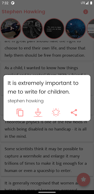 Stephen Hawking and Sayings Screenshot 3