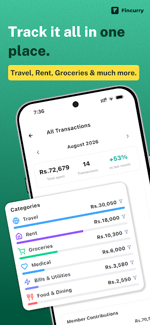 Fincurry: Family Expense App Screenshot 2