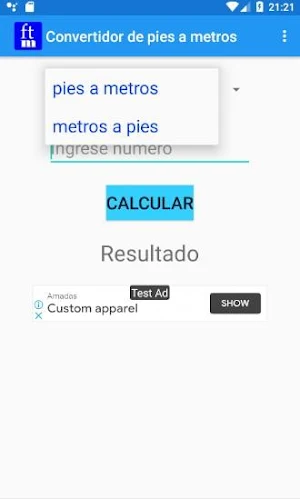 Convertidor de pies a metros Screenshot 1