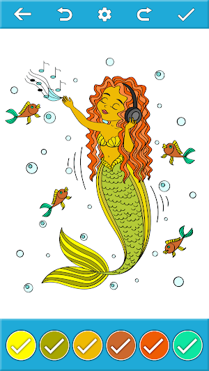 Mermaid Coloring By Number Screenshot 3