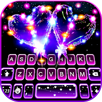 LED Heart Balloons Keyboard Background