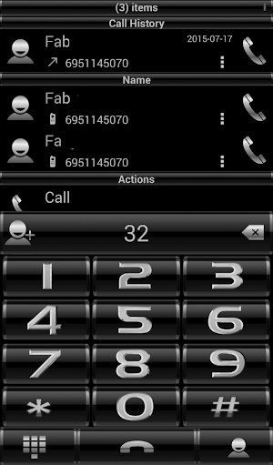 Theme Silver black RocketDial Screenshot 2