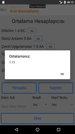 Ortalama Hesaplama Screenshot 1