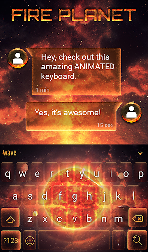 Fire Planet Animated Keyboard + Live Wallpaper Screenshot 2