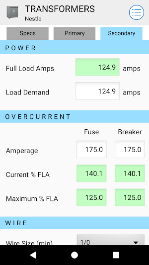 Transformer Calculator Free Screenshot 3