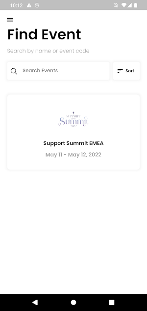 Support Events Screenshot 1