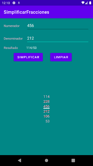 Simplificar fracciones Screenshot 0