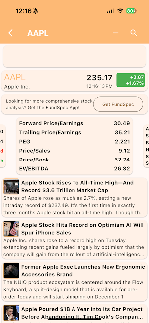 Just Stock Quotes Screenshot 3