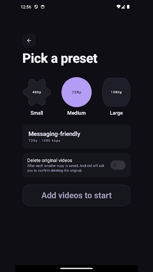 Shrinkreel: Video Compressor Screenshot 1