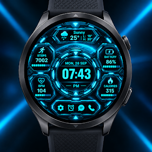 Neon Core – Sci-Fi Watch Face Screenshot 0