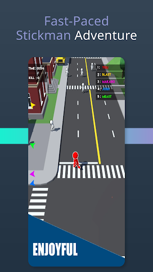 City Eat Rush: Stickman Chase Screenshot 2
