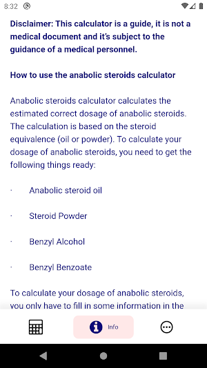 Anabolic Steroid Calculator Screenshot 2