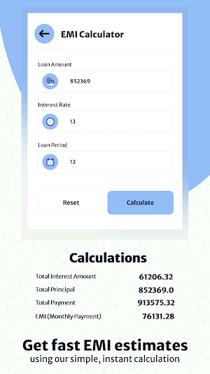 Loanking: EMI Loan Calculator Screenshot 1
