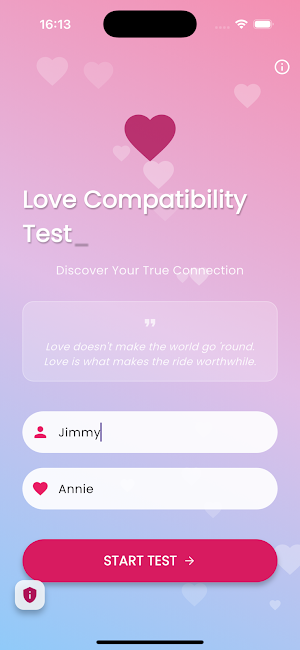Love Tester - Crush Test Quiz Screenshot 0